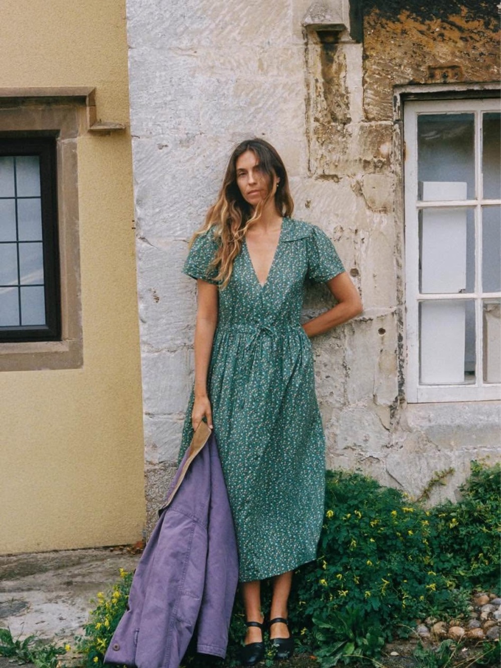 Christy Dawn Green Floral Wrap Dress - Picture 2 of 13